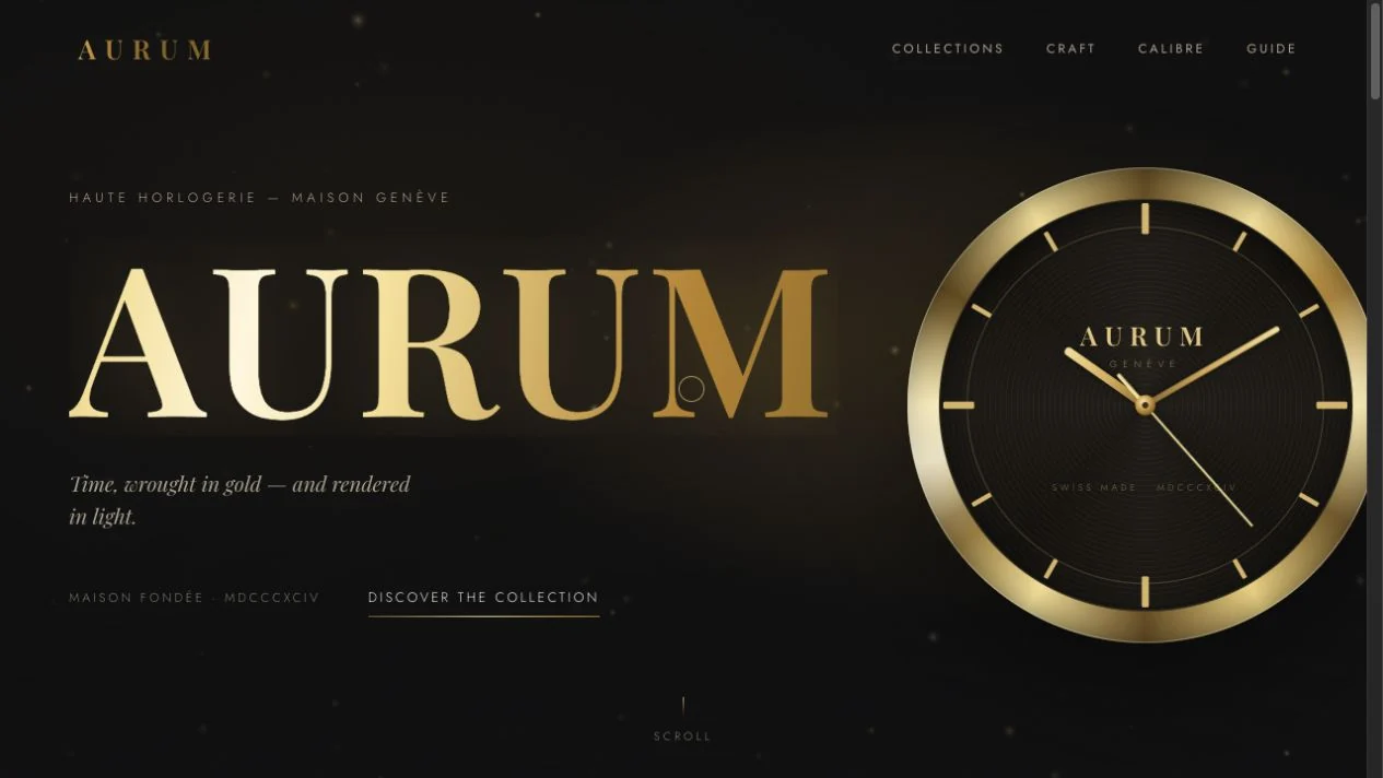 Aurum independent template, desktop layout.
