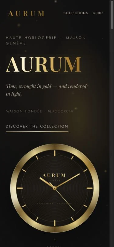 Aurum independent template, mobile layout.