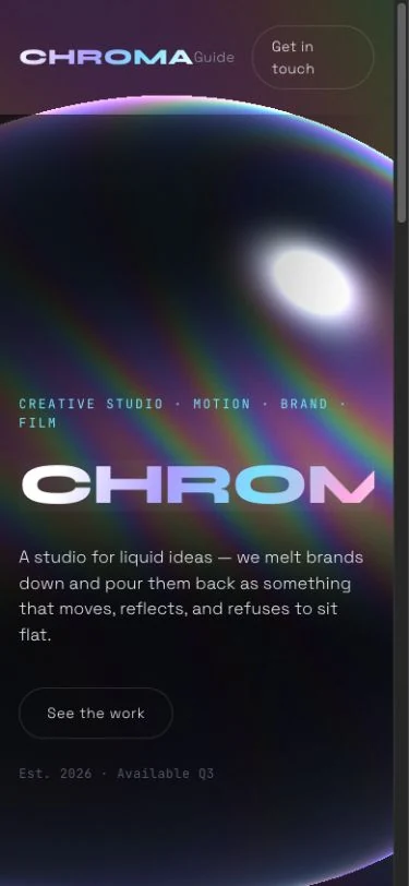 Chroma independent template, mobile layout.